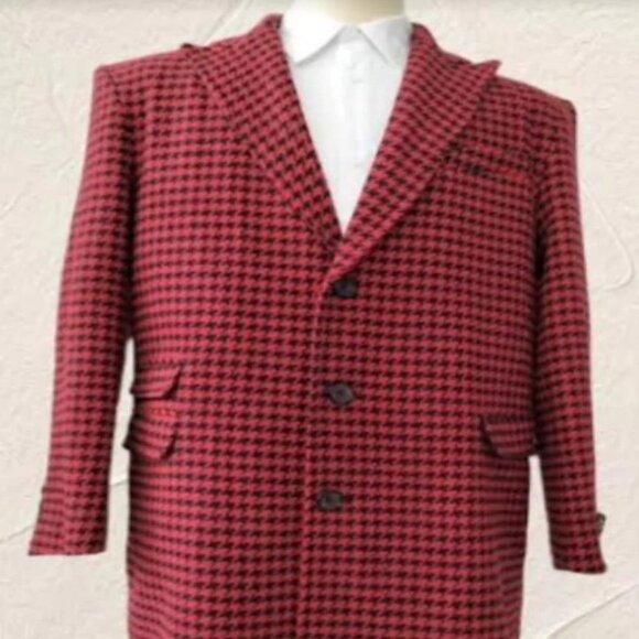 Houndstooth Overcoat - Houndstooth Topcoat - Houndstooth Checker Car Coat - Peak - Picture 1 of 2